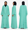 Teal Chiffon Abaya
