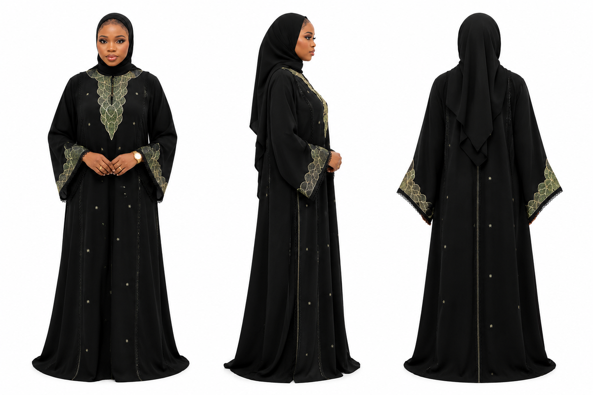 Black Dubai Luxury Abaya