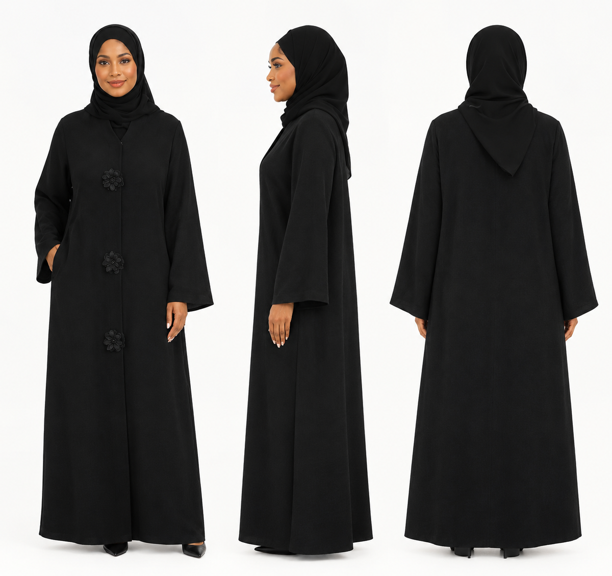 Black Chiffon Abaya