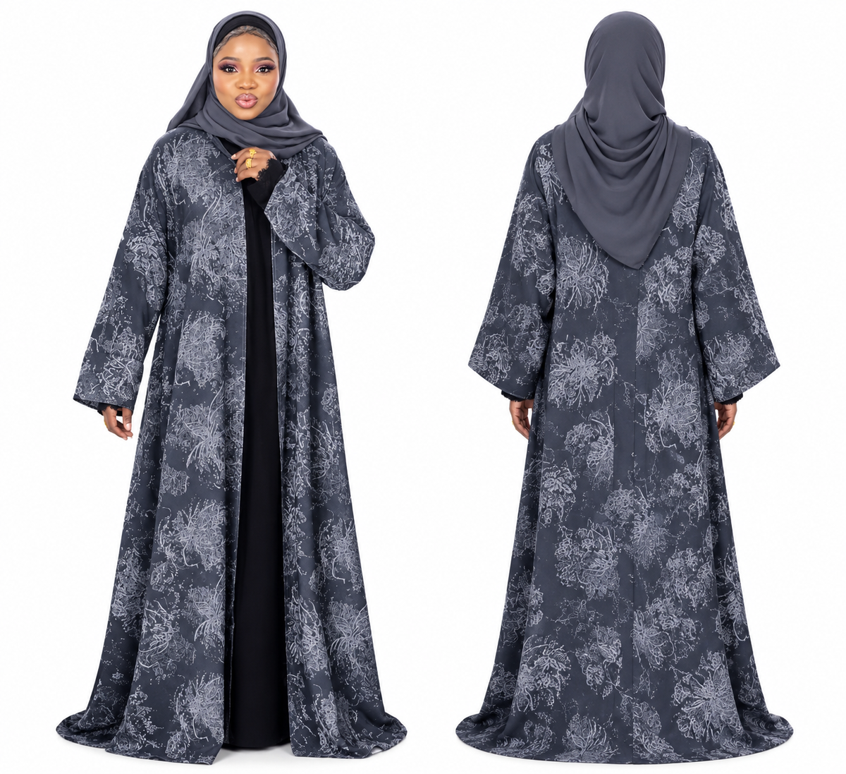 Grey Saudi Abaya
