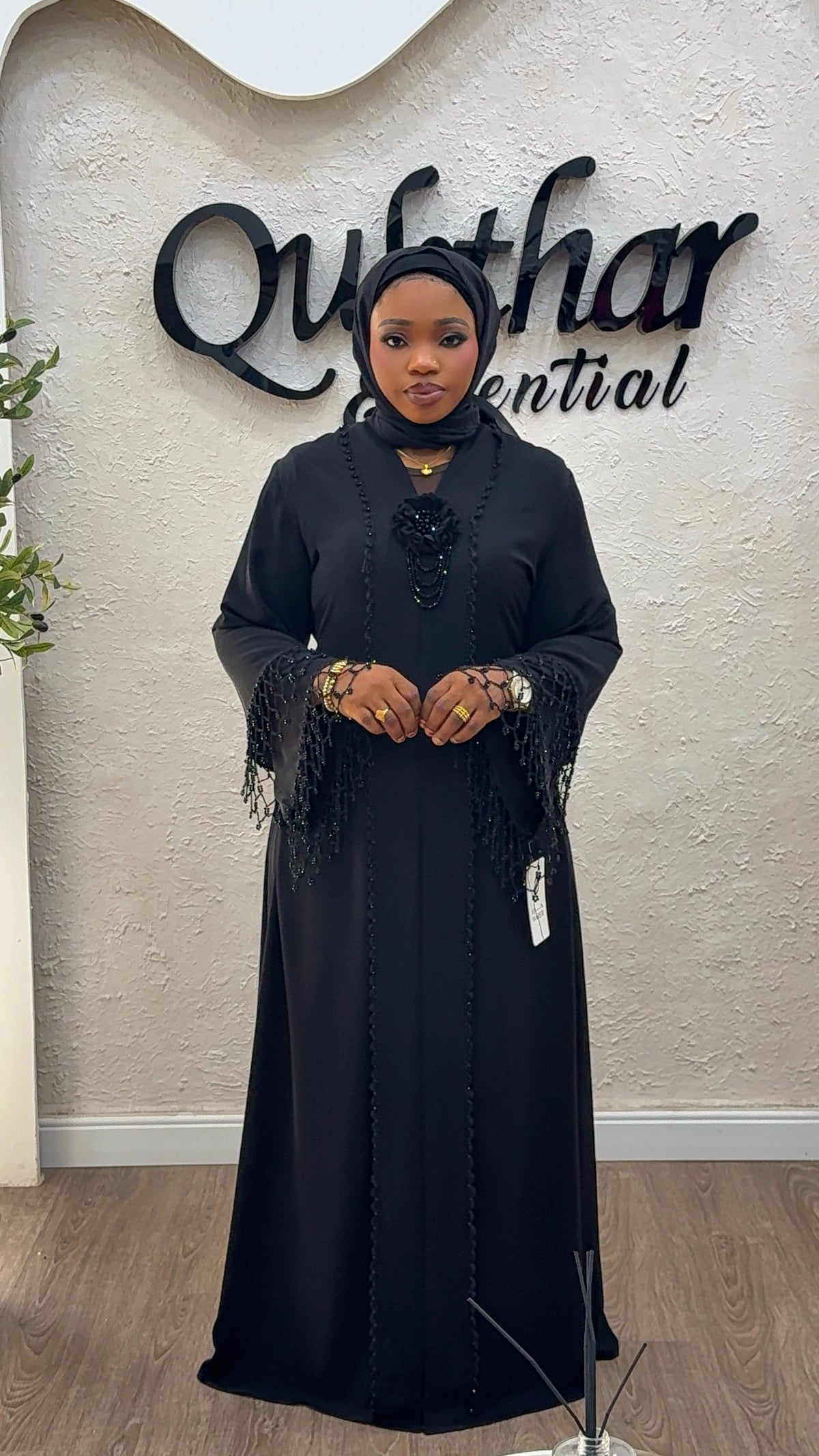 Qatarat Black Abaya